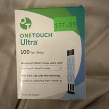 One Touch Ultra Blue Blood Glucose Test Strips - 100 Count (22895)