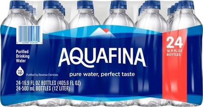#ad #ad Aquafina Water Purified 16.9 Fl Oz Pack of 24 $7.67
