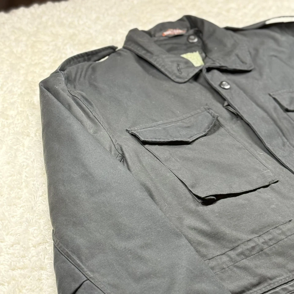 Vintage Tru-Spec Field Coat Men XL Black Cold Weather Military M65 w/ Liner 90's - Image 2 of 4