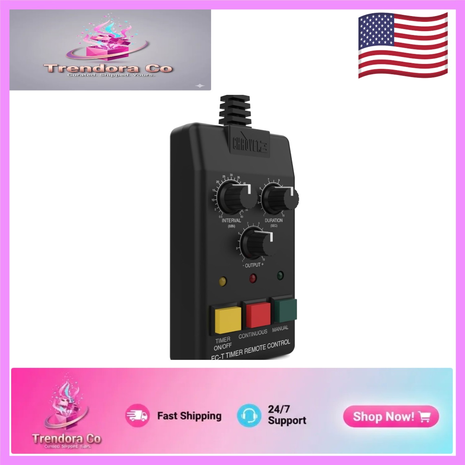 Professional Fog Machine Timer Remote Control - Intuitive Interface in Black
