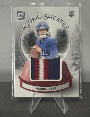 Panini 2025 Donruss Jaxson Dart Giants Rookie Holiday Sweaters Relic SWE-JDT