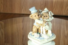 Hand-painted Bear wedding anniversary cake topper Circa 1980's EUC