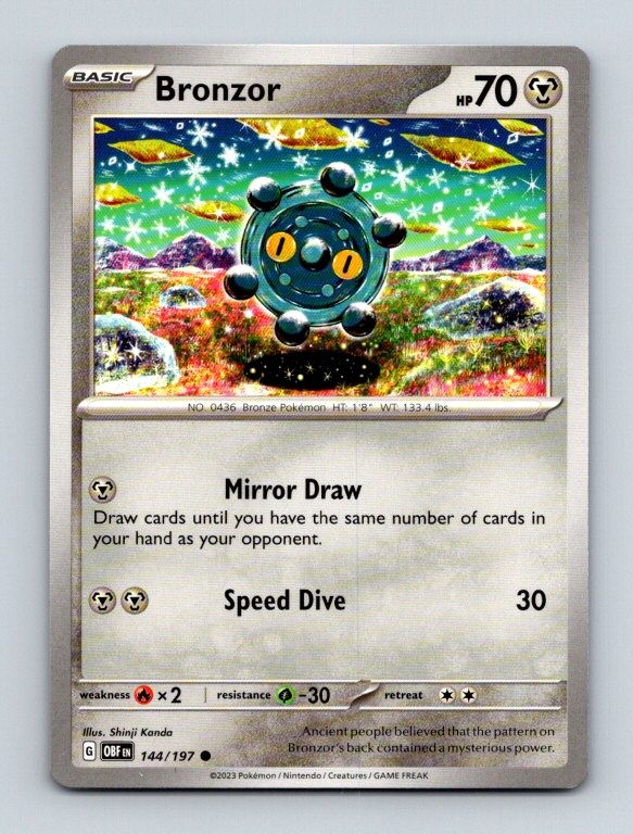 Bronzor 144/197 Common SV03: Obsidian Flames Pokemon Near Mint