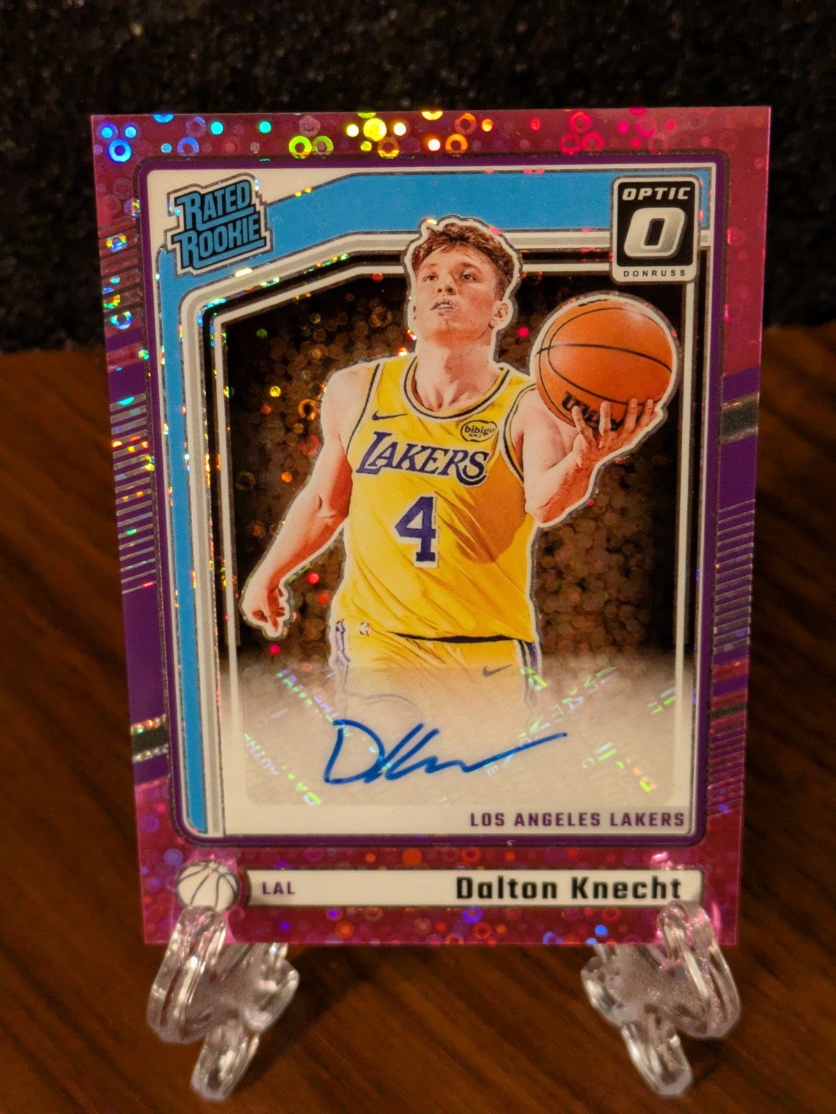2024-25 Panini Donruss Optic Dalton Knecht Rated Rookie Auto Fast Break Pink /25