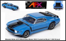 AFX Ford Mustang Boss 302 Blue Mega G HO Slot Car