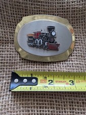 Western  Atlantic Railroad Enameled Chrome Belt Buckle Train Engine Locamotive