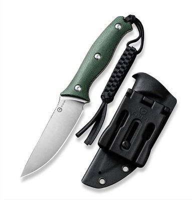 CIVIVI Stormridge Fahrtenmesser Nitro-V Stahl Green Canvas Micarta Kydexscheide