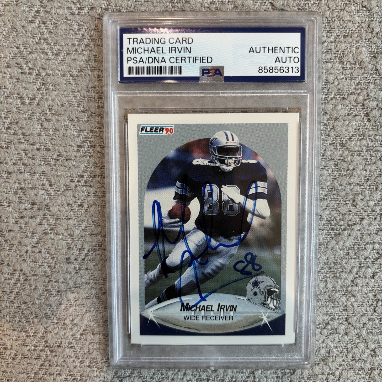 Michael Irvin #389 Football Cards 1990 Fleer trading card — raw and PSA graded price guide