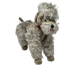 VINTAGE 1950's STEIFF SNOBBY JOINTED POODLE DOG MOHAIR STUFFED ANIMAL PLUSH BIG