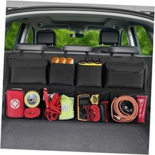 Car Trunk Organizer, Backseat Hanging Organizer with 8 Large XL-39.5x18in Black