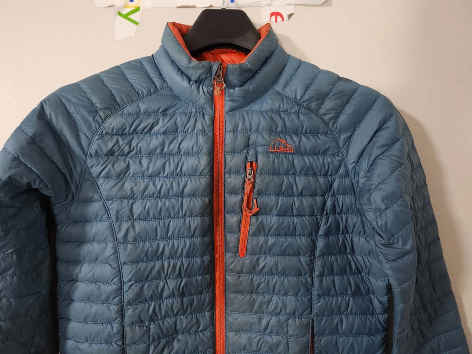 Chaqueta LL BEAN Niños M Teal Downtek Puffer Cremallera Acolchada 650 Aire Libre Senderismo Caminar Foto 3 de 4