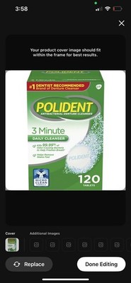 Polident Antibacterial Denture Cleanser 3 Minute Dental Tablets, 120 Count