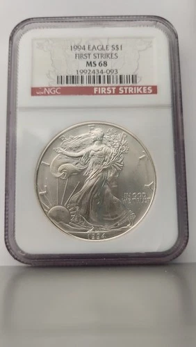 1994 United States, American Silver Eagle, NGC MS 68, First Strike