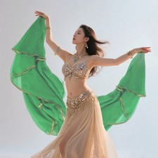 Belly Dance Scarf, 98x47 Inch Chiffon Costume Dance Shawls Veil, Dark Green