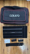Guitar Pedal Board LEKATO 20x10x2.4 with Carry Bag and Power Supply Compartment