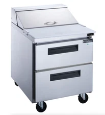 NEW 2 Drawer 29" Refrigerated Sandwich Salad Prep Table Dukers DSP29-8-D2 #4024