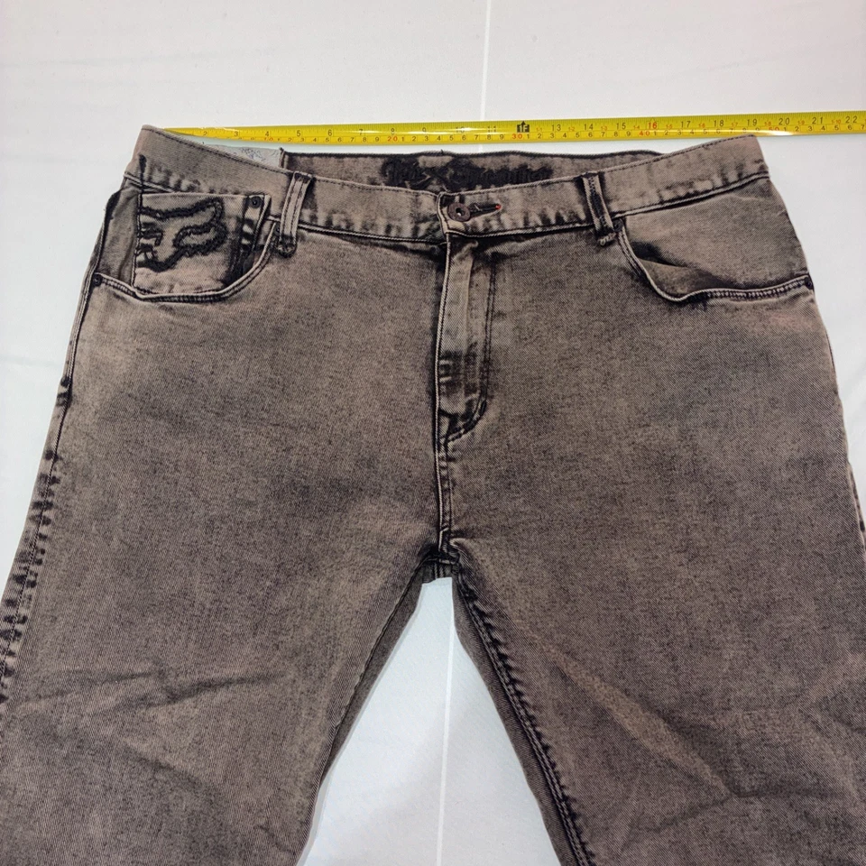 Pantalones de mezclilla elásticos Fox Racing de colección para hombre 40x32 calce recto Y2K años 2000 Foto 3 de 4