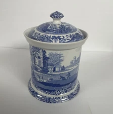 RARE-Spode Blue Italian Biscuit Barrel Storage Jar  (discontinued)