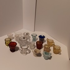 Lot of Vintage Glass Toothpick Holders, Some Imperial, 1 Lead Crystal, see photo