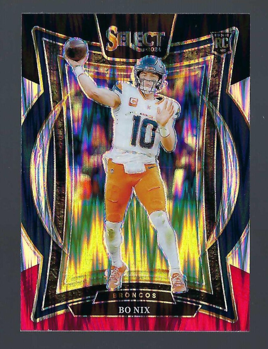 2024 Panini Select #30 Bo Nix Black & Red Prizm Shock