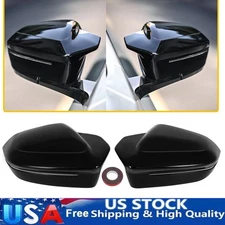 Black For BMW X3 G45 530i 540i i5 G60 Rearview Mirror Cover Overlay Accessories