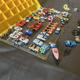 60 Vintage Galoob Micro Machines Large Vehicles Cars lot with carrier and garage