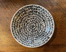 VTG M Kunkle The Beatles "Blackbird" Lyrics small dish handmade pottery RARE