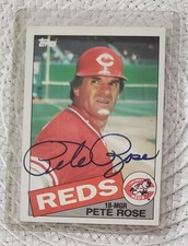 PETE ROSE 1985 Topps #600 Autographed NICE CARD CLEAN AUTOGRAPH FREE SHIPPING