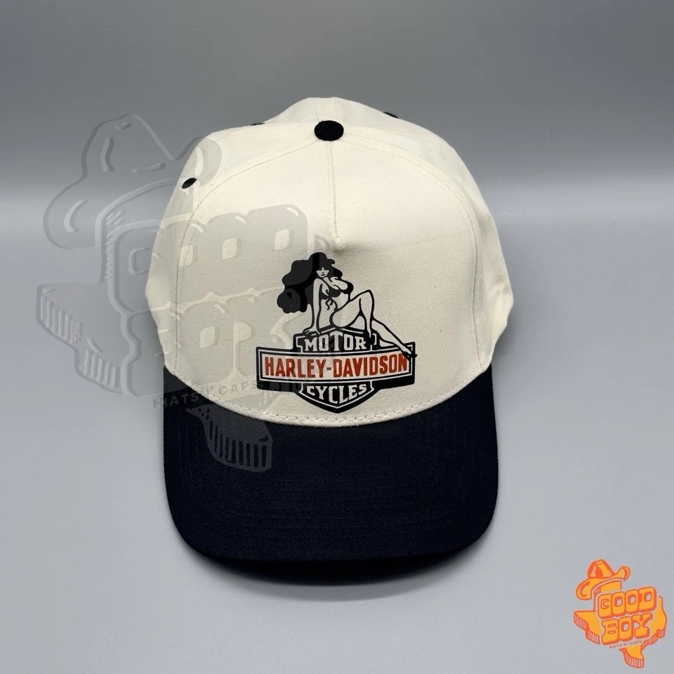 Gorra Harley Davidson De Colección Gorra Retro Ropa Occidental Caliente Motociclista Bebé Vaquera Mudflap Foto 2 de 4