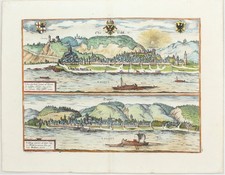 Braun & Hogenberg, Städteansicht von Wesel & Boppard, am Rhein
