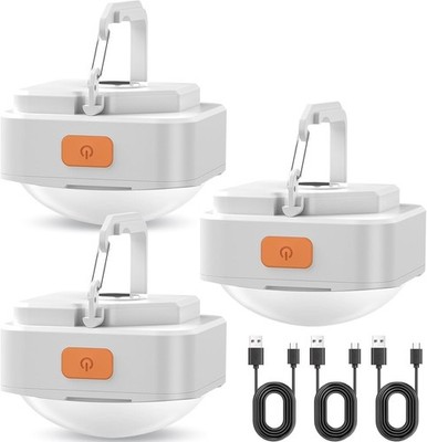 3 Pack LED Rechargeable Camping Lights Tent Lantern Mini Emergency