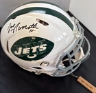 JOE NAMATH Autograph Signed Authentic Full Size Helmet JETS JSA Sticker