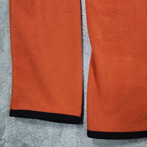 North Face Jacket Mens Medium Orange Black Fleece Snap Neck Outdoor Hiking Snow - Picture 4 of 13