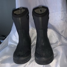 BOGS Classic High Waterproof Boys Youth Boots-Black- Size 3 (Euro 35)