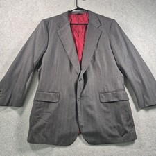 VTG Brooks Brothers Blazer Mens 44R Dark Gray Pinstripe 100% Wool Made In USA