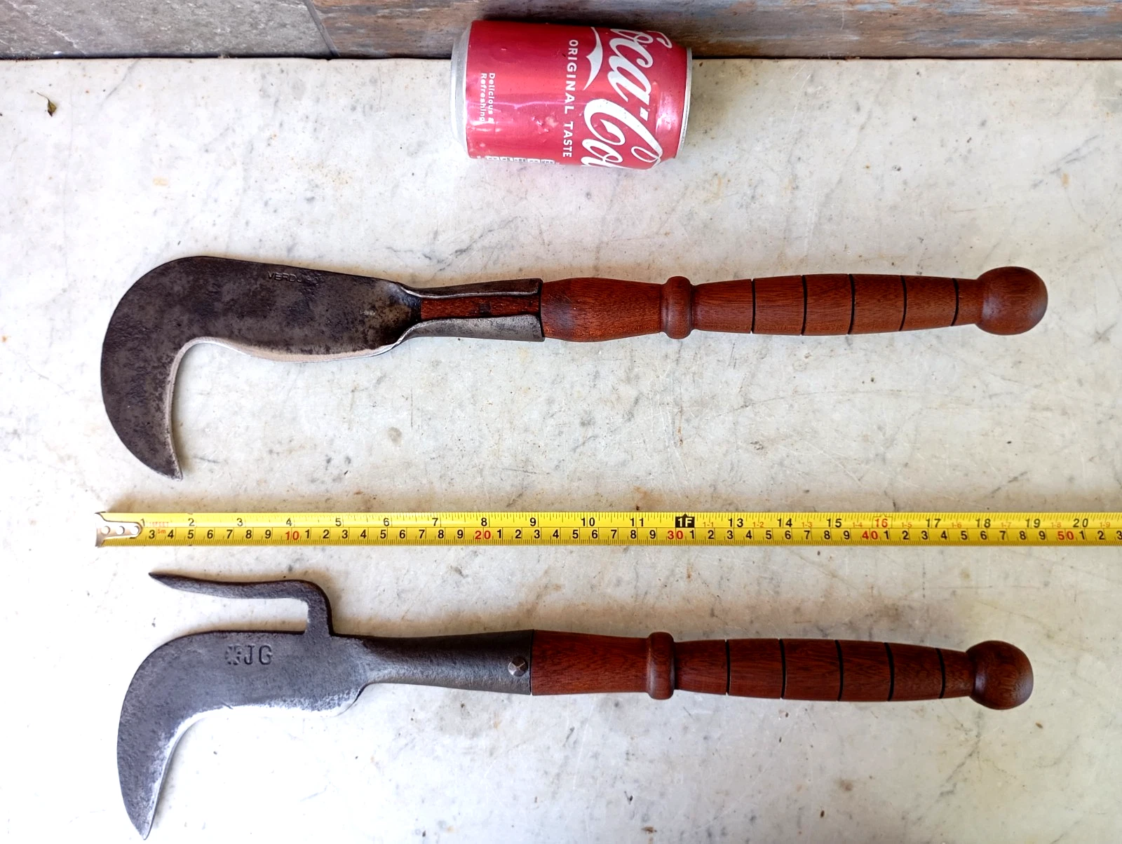 Vintage Lot 2 Steel Brush Axe Gaff Knife Pruning Old Farm Tool 1 With Hook