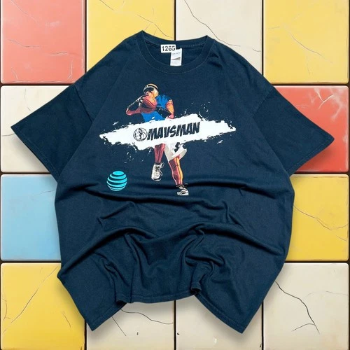 VTG 2002 Dallas Mavericks NBA Tee Y2K Men Black XL Basketball Mavs Man Shirt