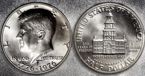 1776-1976 D &  P set Bicentennial Kennedy Half $1.00 Uncirculated from OBW