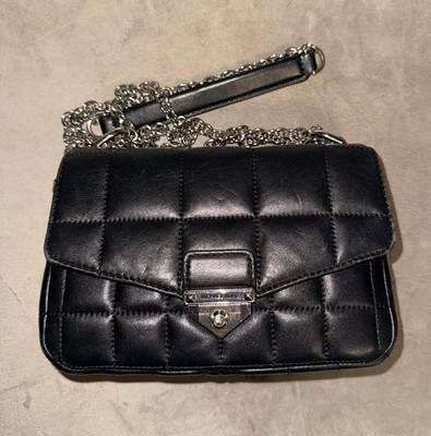 Michael Kors SOHO SMALL Handtasche Schwarz Leder Original