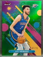 2025-26 Topps Finest Chet Holmgren Green Refractor 47/75 Thunder