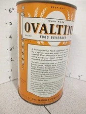 OVALTINE 1941 14oz drink mix tin can high grade Captain Midnight food premium