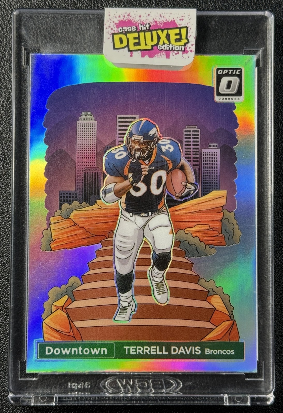 TERRELL DAVIS 2024 PANINI DONRUSS OPTIC #24 DOWNTOWN! PRIZM SSP BRONCOS CASE HIT