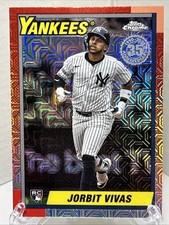 2025 Topps Update #U90C-2 Jorbit Vivas 1990 Chrome Silver Pack Mojo Yankees RC