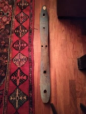 Vintage Blue Large Heavy Hand Carved Wooden Oxen Yoke 43"