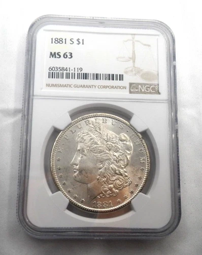 1881-S Morgan Silver Dollar NGC MS-63