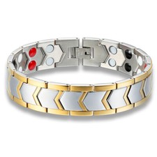 Mens Womens Stainless Steel Therapeutic Energy Magnetic Therapy Bracelet B560