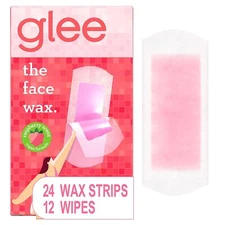 Glee Raspberry Wax Strips 24 Count Hair Removal Smooth Skin Finishing Wipes