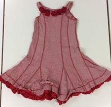 Gorgeous Red And White Striped Kate Mack Sleeveless Summer Dress Age 8