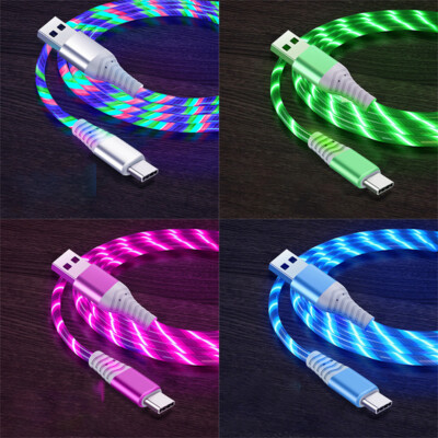 Flow Luminous USB Type C Cable 3A Fast Charging Data Cord for Samsung Mi IPhone