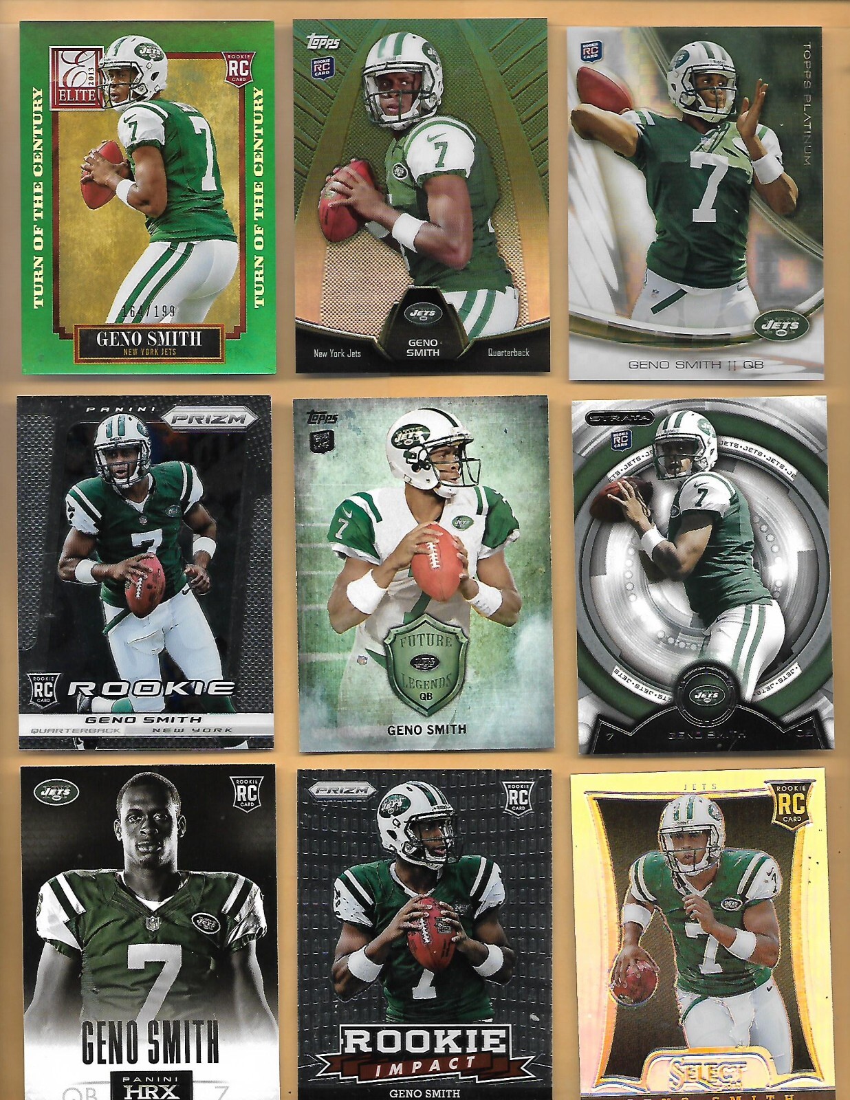 2013 Select Geno Smith Silver Prizm Rookie AND 8 Other Rookies Platinum Xfractor